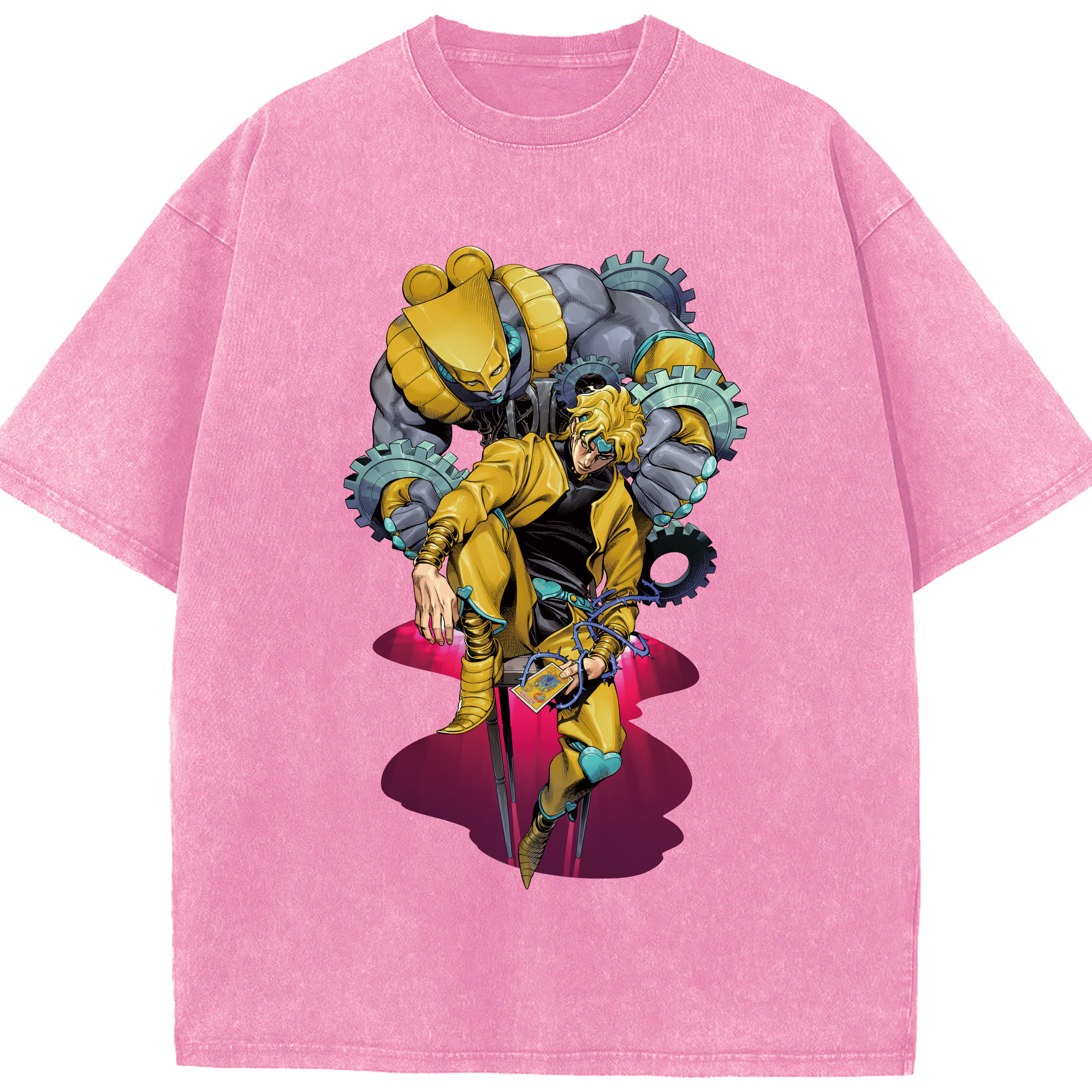 （画像用） ジョジョの奇妙な冒険 ディオ?ブランドー JoJo's Bizarre Adventure Dio Brando 綿100% ヴィンテージ風 半袖Tシャツ（フロントプリント）